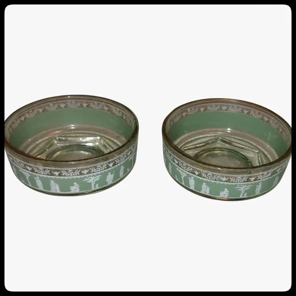 Two Vintage Jeannette Glass Hellenic Salad/Dessert Bowls - Picture 2 of 6